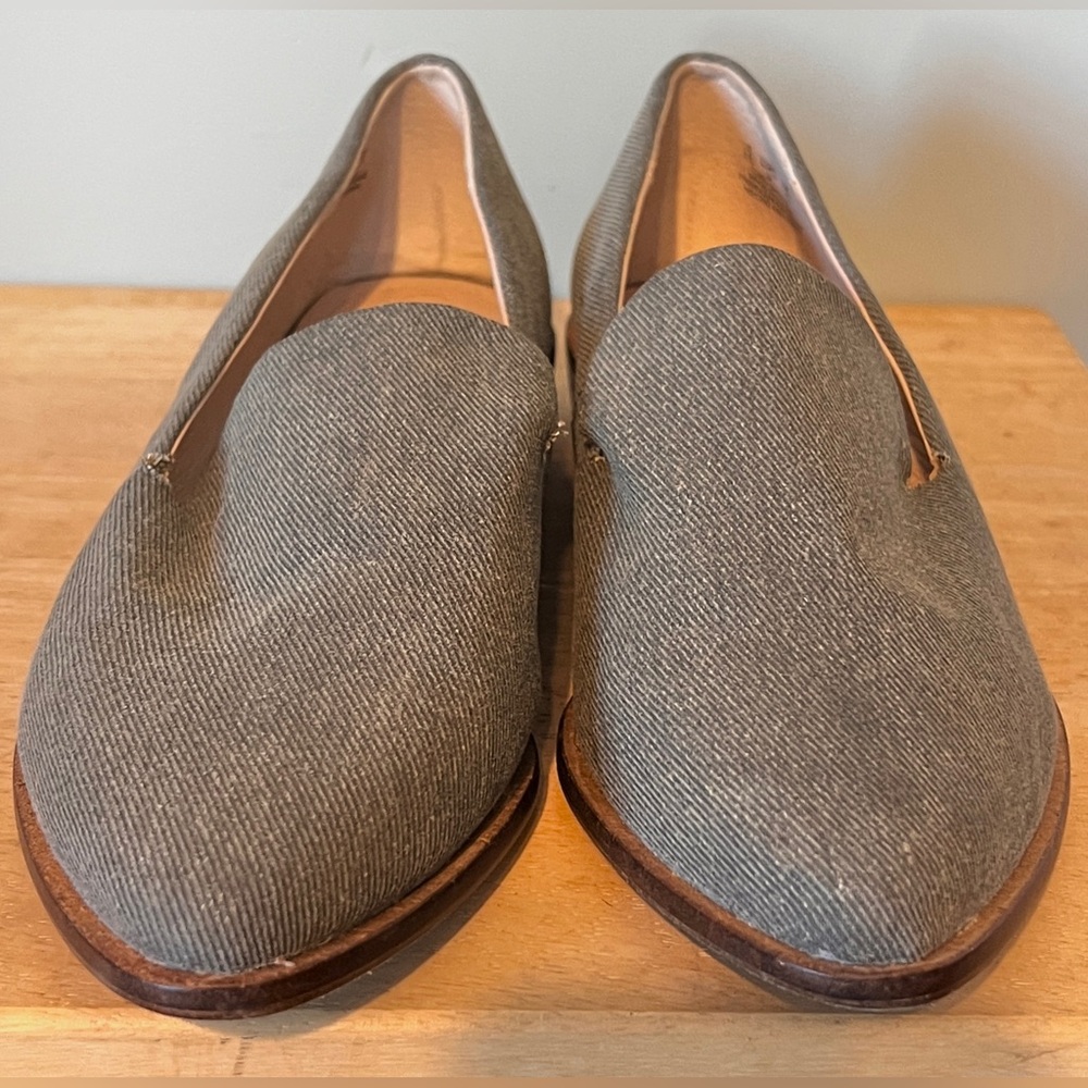 Kelsi Dagger Brooklyn Women's Abbi Pointed Toe Wedge Loafer Flats Slate Gray 7.5